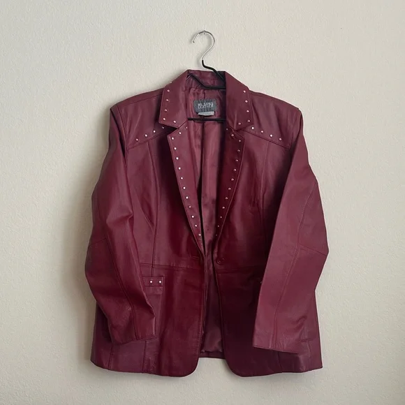 Wilson’s Red 100% Leather Jacket - Picture 1 of 4